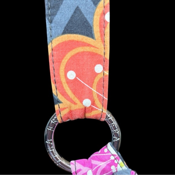 Vera Bradley Ziggy Zinnia Crossbody Purse Pink Orange Floral Chevron Retired - Picture 10 of 12